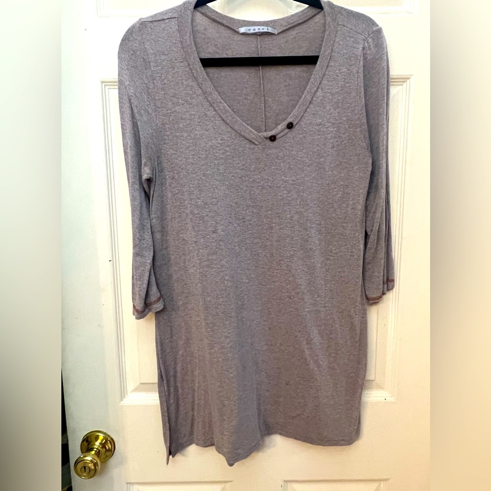 Heather brown tunic style top